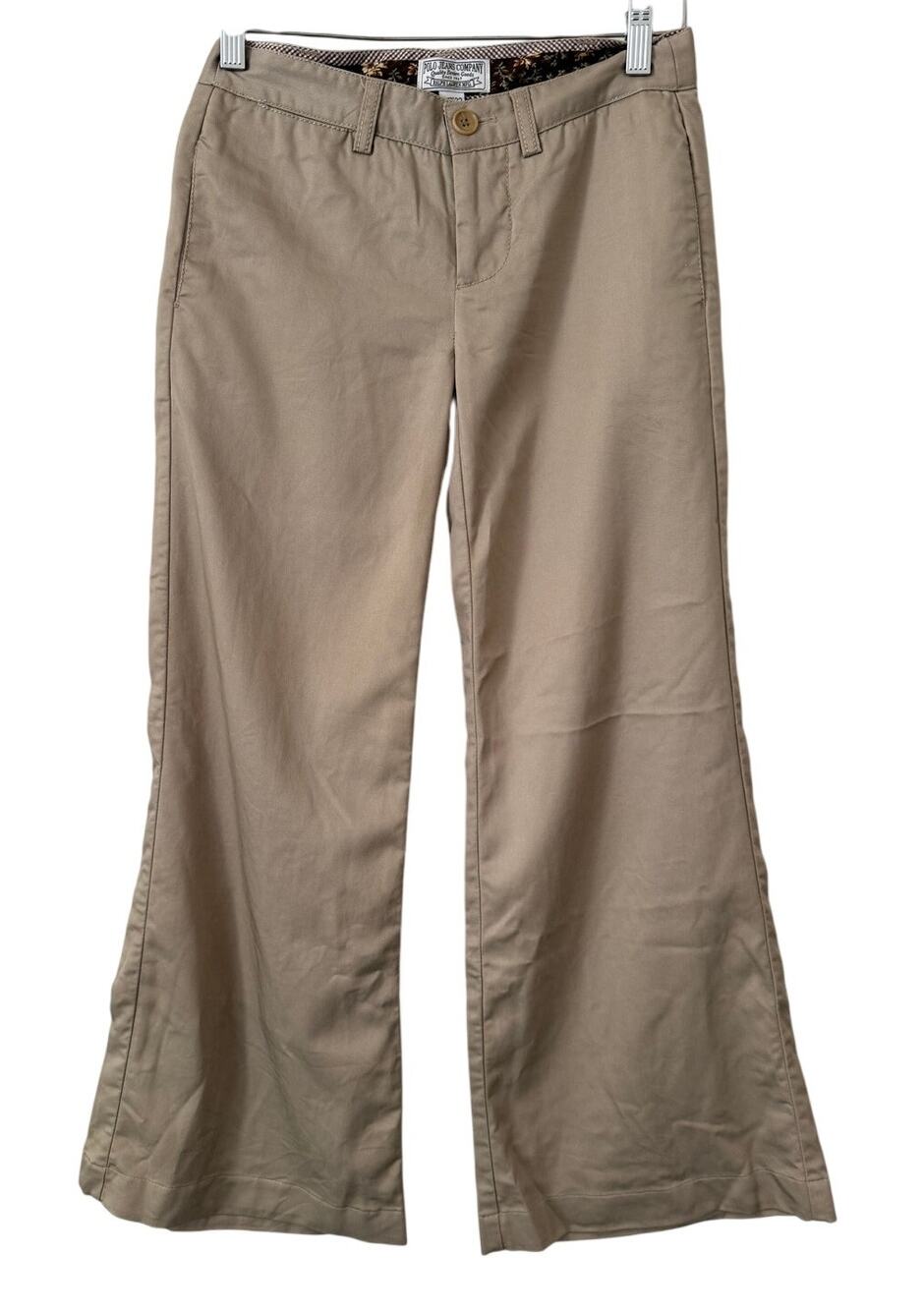 Ralph Lauren Polo Jeans Company Low-Rise Flare Khaki Pants 25 x 32 Preppy Y2K